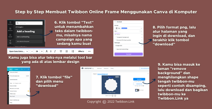 step by step membuat twibbon online frame menggunakan canva di komputer part.2